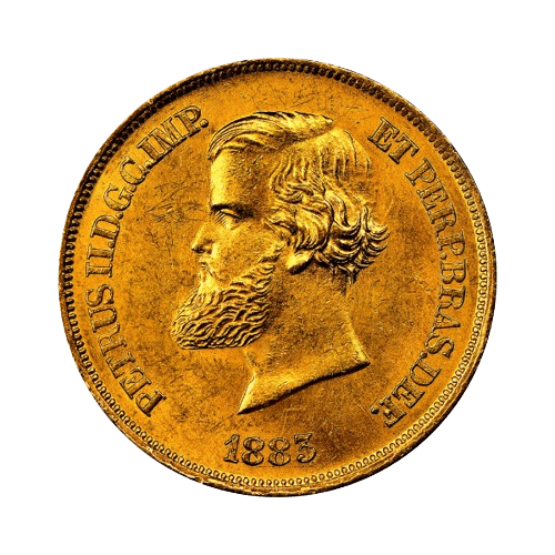 Златна Монета 10000 Рейес Бразилия Педро II 1853-1889 8.96 гр.